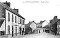 Hôpital-Camfrout ː la route du Faou au début du XXe&nbsp;siècle (carte postale).