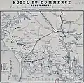 Publicité de l'Hôtel du Commerce de Plouharnel à la fin du XIXe&nbsp;siècle.