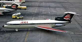 G-ARPI, le Hawker Siddeley Trident impliqué dans l'accident, photographié en juin 1969.