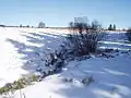Paysage des fagnes en hiver.