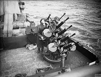 Affut anti-aérien de mitrailleuses de 12,7 mm quadruple