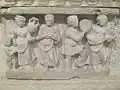 Détail d'un escalier du monastère de Chakhil-i-Ghoundi (Hadda), mission Barthoux