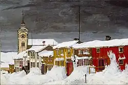 Rue de Røros en hiver, 1903, Musée national d'Art, d'Architecture et de Design, Oslo