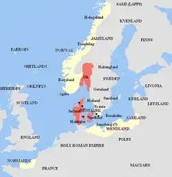 Le royaume d'Harald et de ses vassaux et alliés.