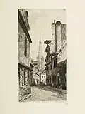 La rue de l'Eure. Gravure du XIXe siècle (Bibliothèque nationale).