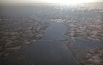 Le pont du Haringvliet vu d'avion