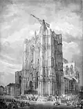 Chantier de la cathédrale de Cologne en 1824