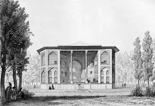 Façade arrière, perspective(dessin de Pascal Coste, 1848)