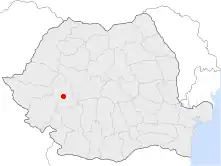 Localisation actuelle de Hațeg, en Roumanie.