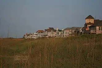 Maisons au bord de la plage de Hatteras.