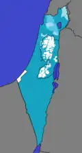 Aire de diffusion de l'hébreu en Israël.
