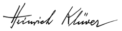 signature de Heinrich Klüver