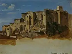 Groupe de maisons à Olevano, 1821, Kupferstichkabinett Berlin