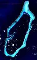 Vue satellite du récif.