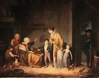Henri-Nicolas Van Gorp, La Leçon de bienfaisance (vers 1800).