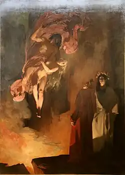 Paolo Malatesta et Francesca da Rimini aux enfers.