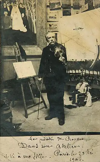Photographie d'Henri Rousseau entre La Noce et La Liberté invitant les artistes à prendre part à la 22e exposition des Indépendants.