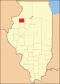 Le comté entre 1827 et 1831, à la suite de la création du comté de Jo Daviess