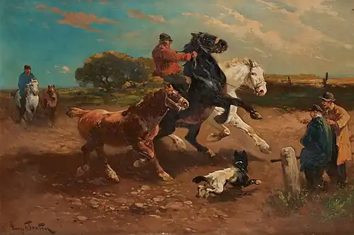 Dressage équestre.