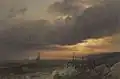 Coucher de Soleil sur la côte du Maine près de Port Clyde, toile de Hermann Herzog
