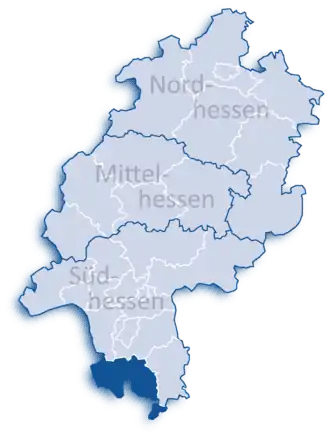 Localisation de Arrondissement de la Bergstraße