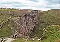 Les ruines des cours supérieures continentales du château de Tintagel, en Cornouailles.