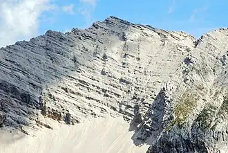 Face sud-ouest de la Hintere Bachofenspitze.
