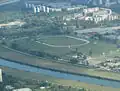 Vue aérienne de l'hippodrome et de la Save.
