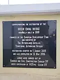Plaque historique pour la restauration du pont Reine Emma
