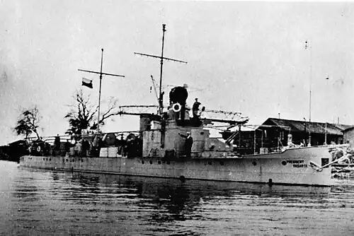 La canonnière President Masaryk, la plus grande unité des forces fluviales tchécoslovaques, dans les années 1930.