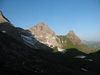Vue du Hochrappenkopf (à gauche) et du Kleiner Rappenkopf (à droite).