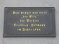 Plaque commémorative sur son ancienne maison à Ilmenau