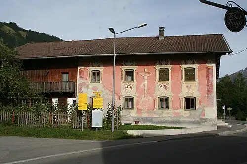 Maison de la 2e moitié du XVIIIe&nbsp;siècle, peinture de la façade par Josef Degenhart, autour de 1790