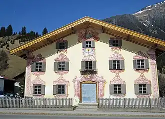 Ferme de la même époque, peinture de la façade, probablement, par Josef Degenhart, autour de 1790
