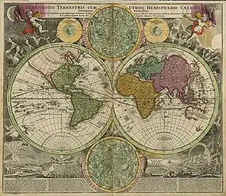 Planiglobii Terrestris Cum Utroq[ue] Hemisphærio Cælesti Generalis Exhibitio, réalisée à Nuremberg en 1707