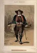 Homme de Châteauneuf-du-Faou, lithographie d'Hippolyte Lalaisse