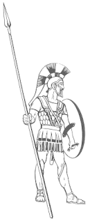 Représentation d'un hoplite grec