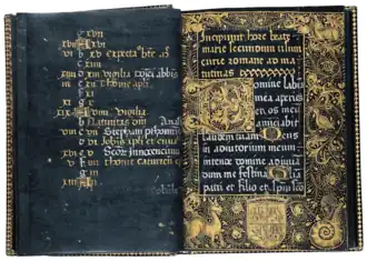 Livre d'heures noir composé à l'occasion du deuil de Marie de Castille vers 1458