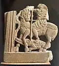"Horus le sauveur" vêtu en légionnaire romain terrassant le crocodile. Musée du Louvre.