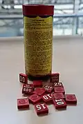 Revers du jeu "Hot Numbers" édité par Selchow & Righter aux États-Unis en 1920.