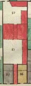 Plan  dans le plan terrier de l'abbaye de Saint-Julien à Tours (1761).