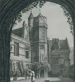 L'hôtel de Cluny avec son observatoire au début du XIXe&nbsp;siècle.