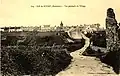 Île d'Houat : vue générale du village au début du XXe&nbsp;siècle (carte postale).