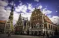 Les maisons du vieux centre de Riga, Lettonie.