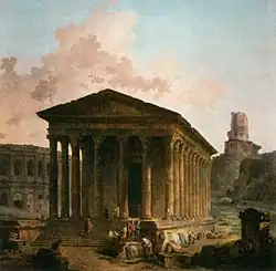 La Maison Carrée, les Arènes et la Tour Magne à Nîmes (1787).