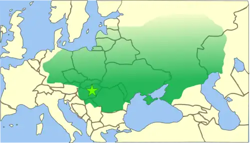 carte de l'empire des Huns
