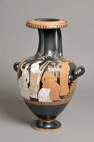 Hydrie des mystères d'Éleusis, céramique à figures rouges, IVe&nbsp;siècle&nbsp;av. J.-C.