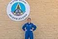 Femme pilote israélienne avec le logo d’un F-35 Lightning II.