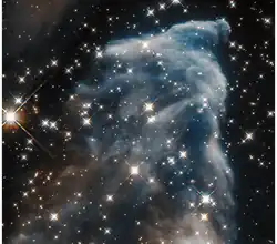 Détail d'IC 63 par le télescope spatial Hubble.