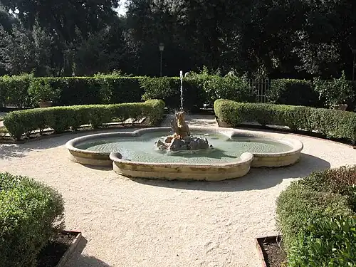 Vestige du jardin baroque d'origine de la villa Borghèse